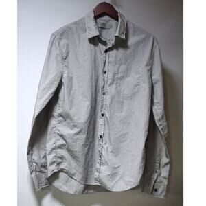 Vince Gray Striped Button Down Shirt Men’s Small Cotton Casual Shirt